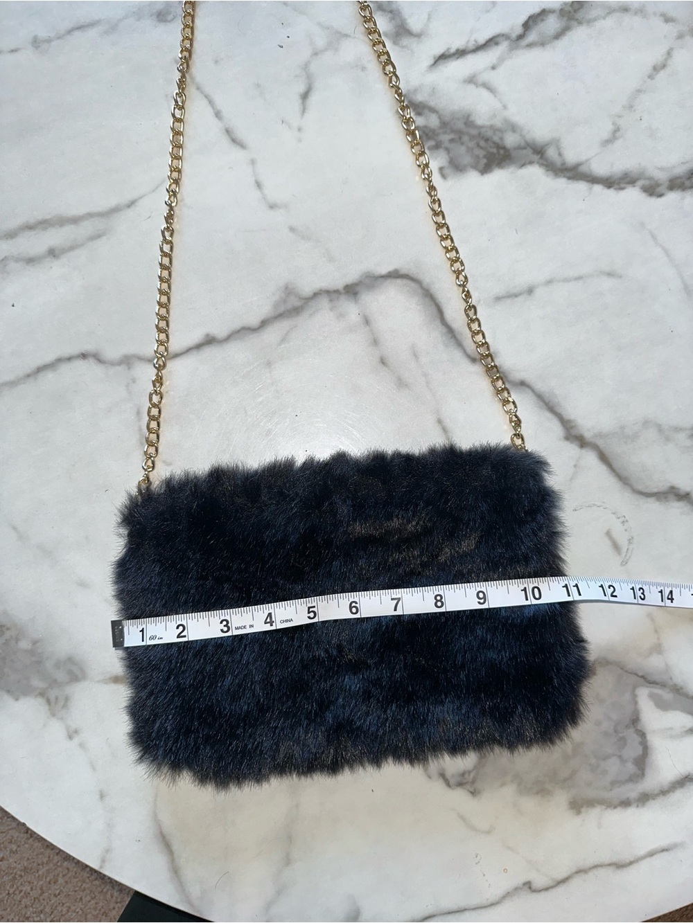Black Faux Fur Chain Shoulder Bag - Women's Fashion - Picture 4 of 6